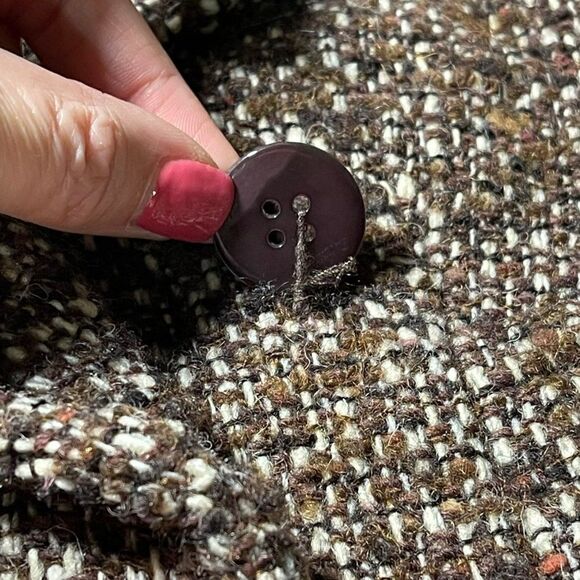 Coach Wool Mohair Blend Tweed Peacoat Brown Women Size 8 - Picture 11 of 12